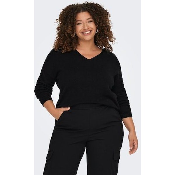 ONLY CARMAKOMA V-Ausschnitt-Pullover CARMARGARETA LS PULLOVER KNT NOOS Viskosemischung, regular fit