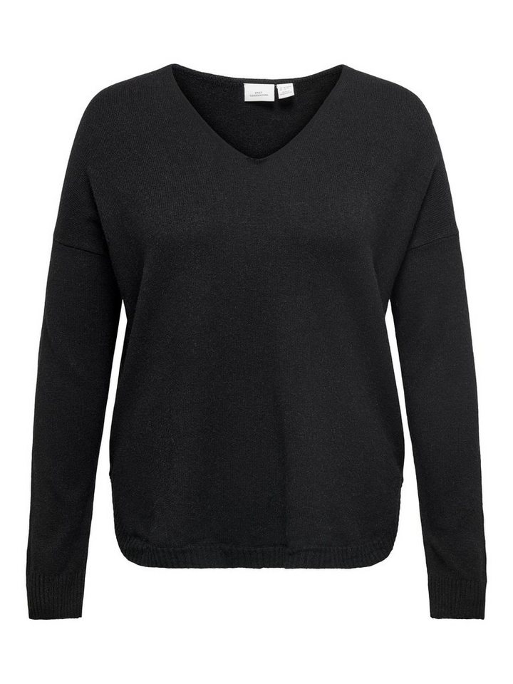 ONLY CARMAKOMA V-Ausschnitt-Pullover CARMARGARETA LS PULLOVER KNT NOOS Viskosemischung, regular fit – Bild 5 von 5