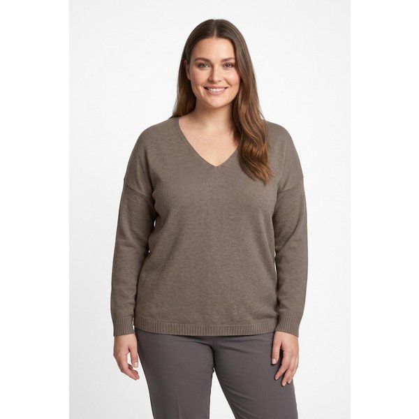 ONLY CARMAKOMA V-Ausschnitt-Pullover CARMARGARETA LS PULLOVER KNT NOOS Viskosemischung, regular fit