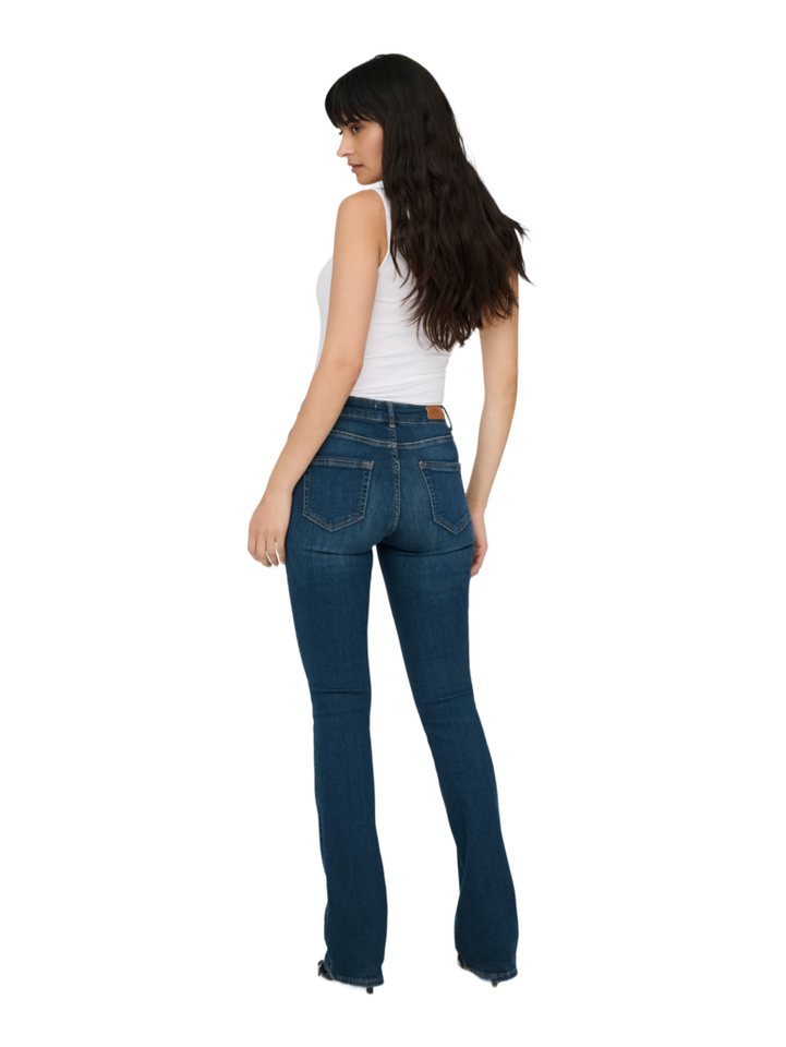 ONLY Jeansleggings blau,Freizeit,Baumwolle,Unifarben,Flared Fit,Mittel – Bild 2 von 3