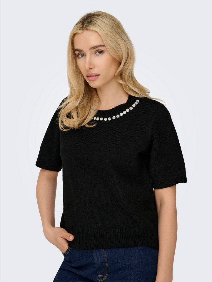 ONLY Kurzarmpullover ONLABBY LIFE SS BLING TOP O-NECK KNT – Bild 2 von 5