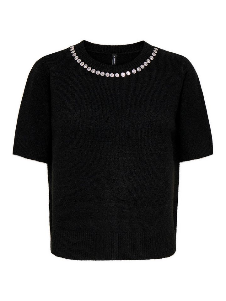 ONLY Kurzarmpullover ONLABBY LIFE SS BLING TOP O-NECK KNT – Bild 5 von 5