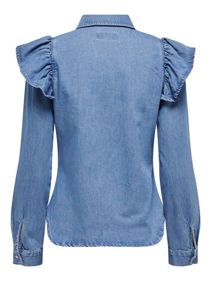 ONLY Langarmbluse Indigo (1-tlg) Rüschen – Bild 5 von 5