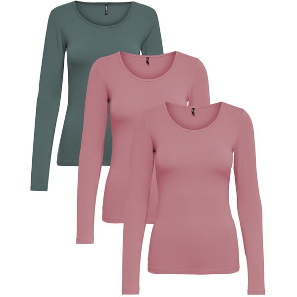 ONLY Langarmshirt (3er-Pack) Basic Shirts
