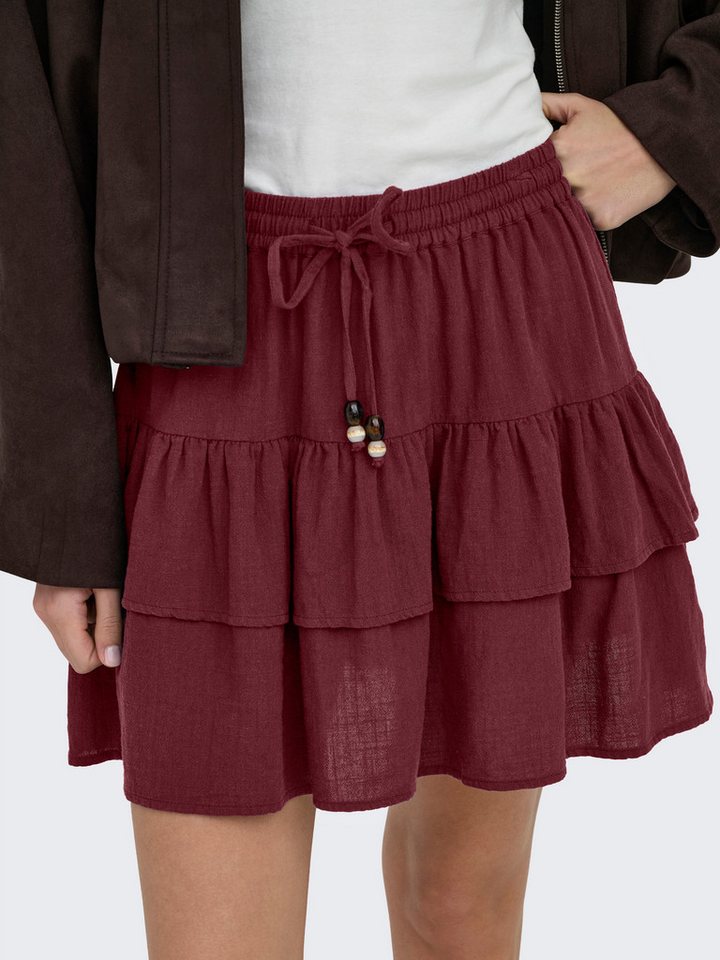 ONLY Minirock ONLSWAR STRING SHORT SKIRT WVN Baumwolle – Bild 2 von 5