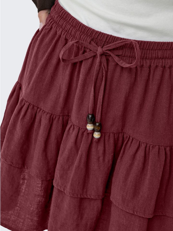 ONLY Minirock ONLSWAR STRING SHORT SKIRT WVN Baumwolle – Bild 3 von 5