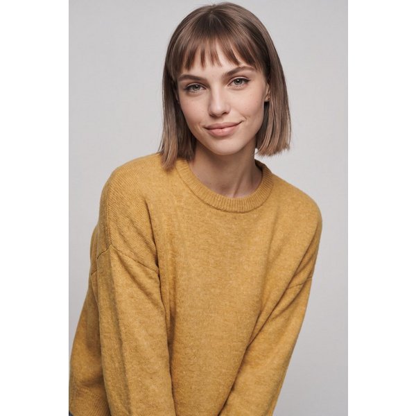 ONLY Rundhalspullover ONLSIMONI L/S O-NECK PULLOVER KNT NOOS Materialmix, regular fit
