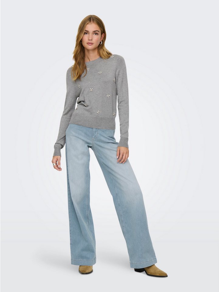 ONLY Rundhalspullover ONLVENICE LIFE LS BLING O-NECK CC KNT mit Strass-Steinen – Bild 4 von 5