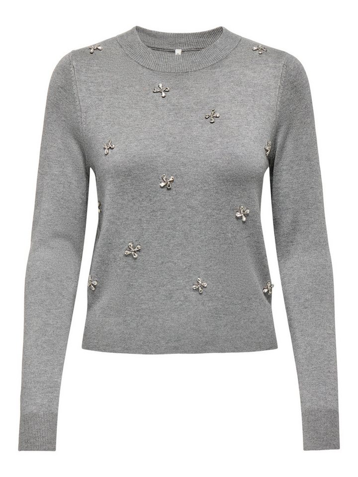 ONLY Rundhalspullover ONLVENICE LIFE LS BLING O-NECK CC KNT mit Strass-Steinen – Bild 5 von 5