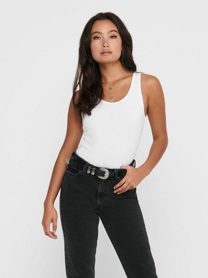 ONLY Shirttop Long Tank 2-er Stück Pack Basic Set für Damen (2-tlg) ONLLIVE LOVE S/L LONG TANK TOP NOOS – Bild 2 von 5