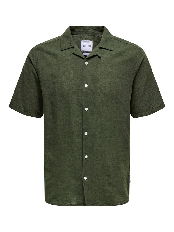ONLY & SONS Kurzarmhemd ONSCAIDEN SS SOLID RESORT LINEN NOOS – Bild 5 von 5