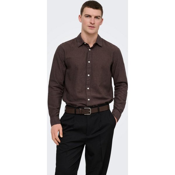 ONLY & SONS Langarmhemd ONSCAIDEN LS SOLID LINEN SHIRT NOOS Baumwollmischung mit Leinen, slim fit