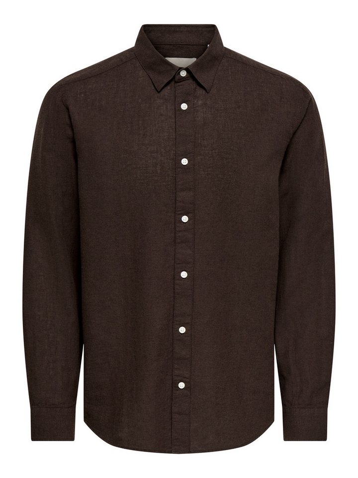 ONLY & SONS Langarmhemd ONSCAIDEN LS SOLID LINEN SHIRT NOOS Baumwollmischung mit Leinen, slim fit – Bild 5 von 5