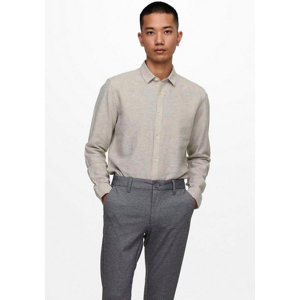 ONLY & SONS Langarmhemd ONSCAIDEN LS SOLID LINEN SHIRT NOOS Baumwollmischung mit Leinen, slim fit
