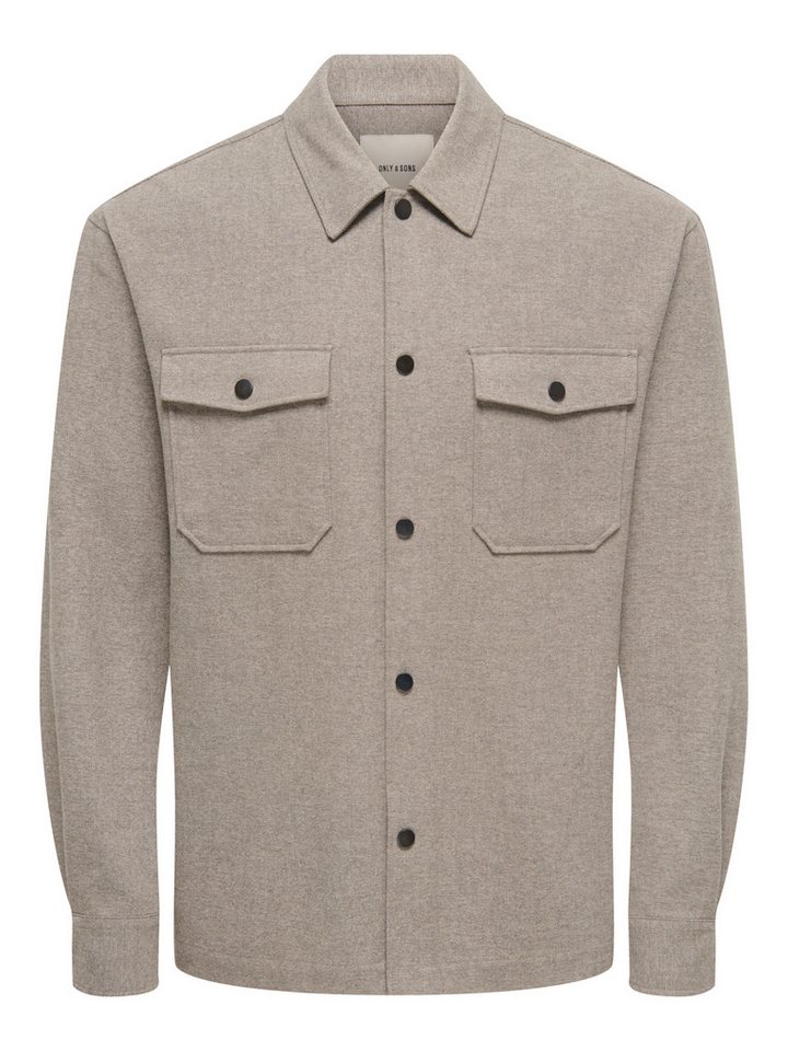 ONLY & SONS Langarmhemd ONSMARK BRUSHED 0353 OVERSHIRT Materialmix, regular fit – Bild 5 von 5