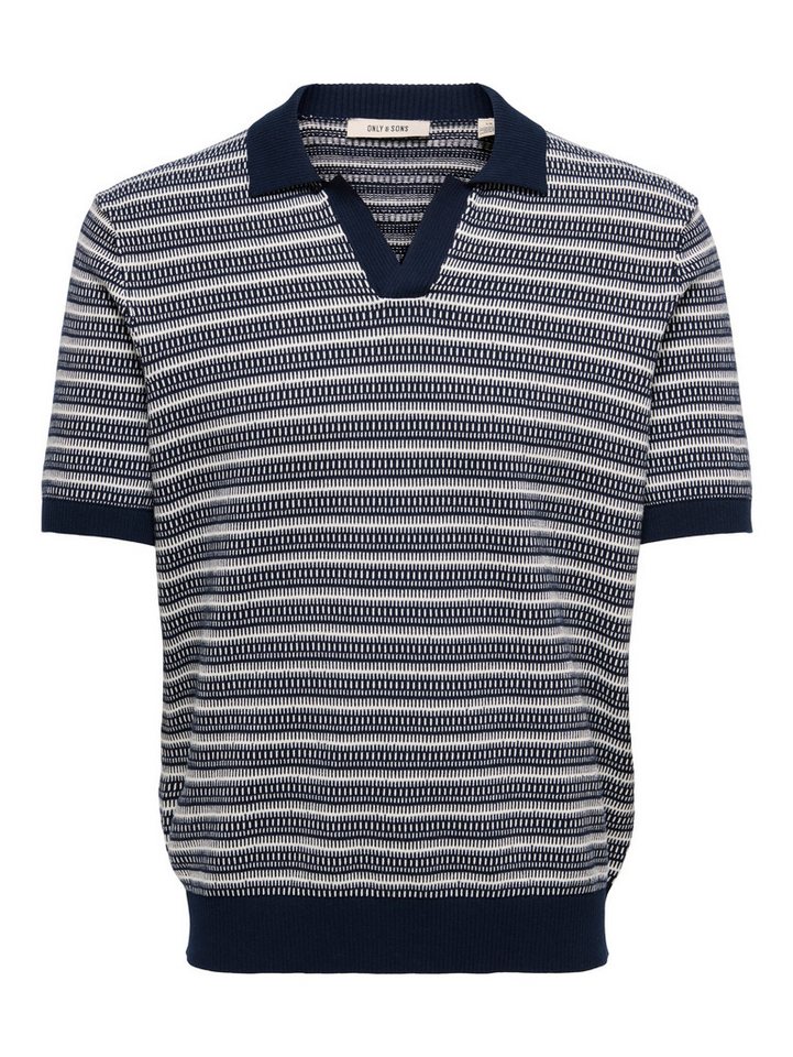 ONLY & SONS Polokragenpullover ONSTILO REG SS SPLIT NECK KNIT NOOS Baumwolle, regular fit – Bild 5 von 5
