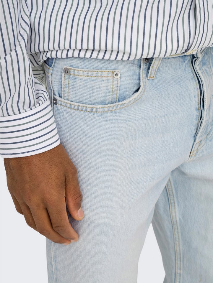 ONLY & SONS Regular-fit-Jeans ONSEDGE STRAIGHT BROMO 0017 DOT DNM NOOS – Bild 3 von 5