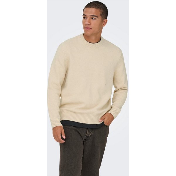 ONLY & SONS Rundhalspullover ONSJAMES RLX CREW KNIT Baumwollmischung, relaxed fit