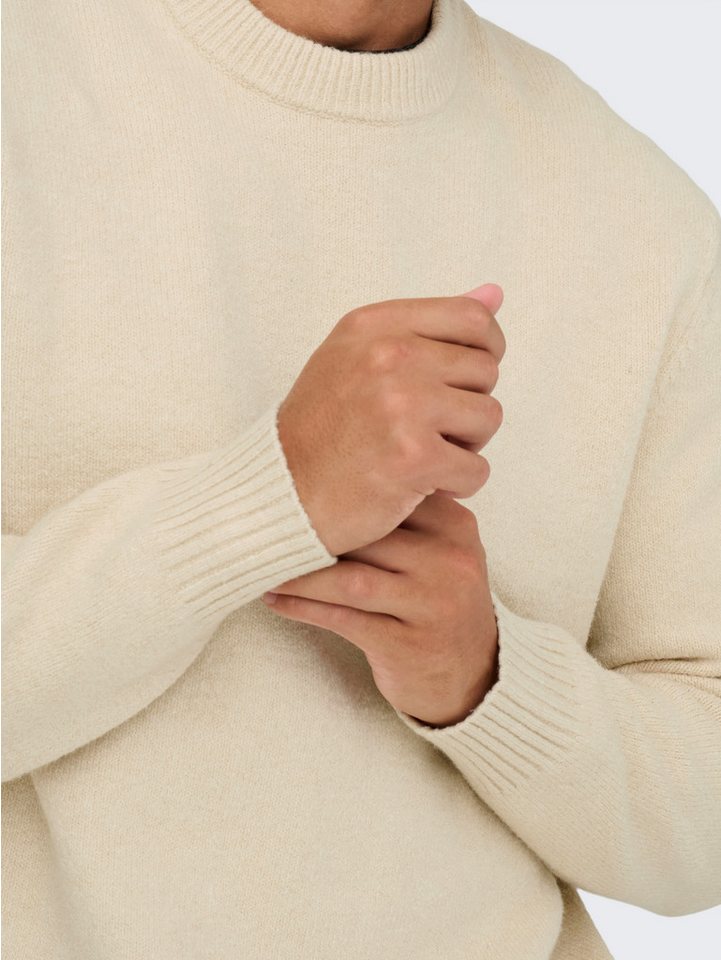 ONLY & SONS Rundhalspullover ONSJAMES RLX CREW KNIT Baumwollmischung, relaxed fit – Bild 3 von 5