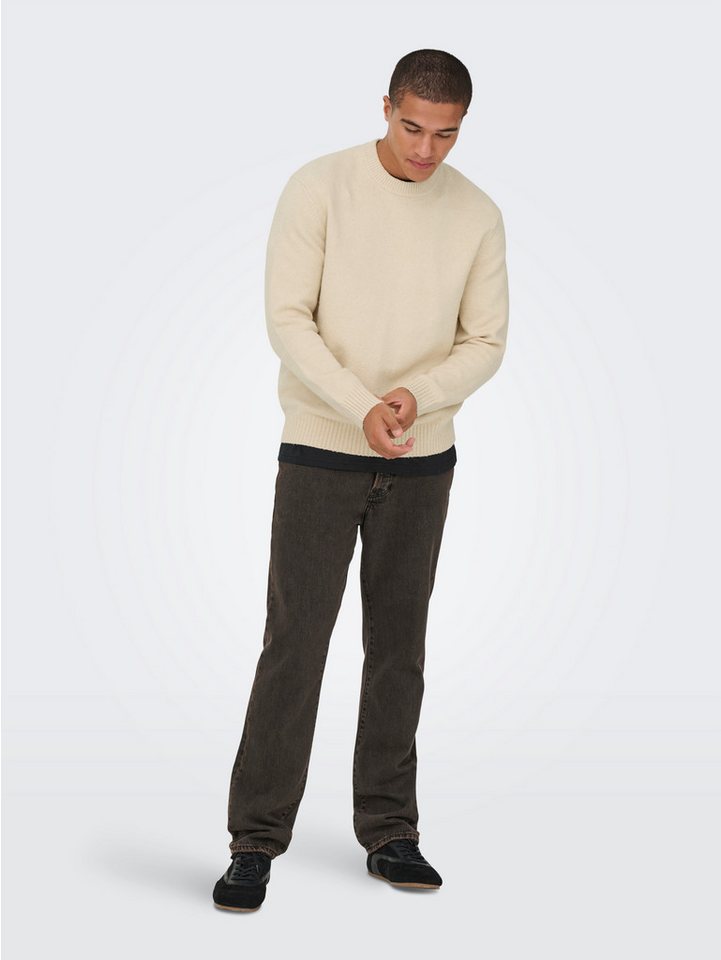 ONLY & SONS Rundhalspullover ONSJAMES RLX CREW KNIT Baumwollmischung, relaxed fit – Bild 4 von 5