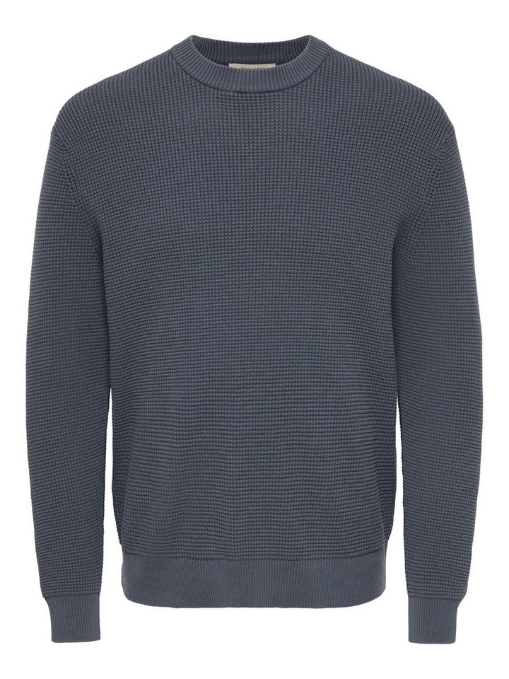 ONLY & SONS Rundhalspullover ONSMARIUS LS WAFFLE CREW REG OTL Baumwollmischung, regular fit – Bild 2 von 4