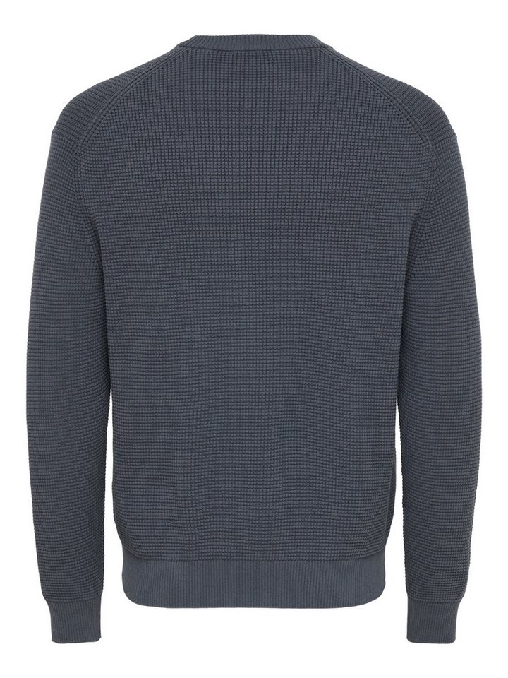 ONLY & SONS Rundhalspullover ONSMARIUS LS WAFFLE CREW REG OTL Baumwollmischung, regular fit – Bild 3 von 4