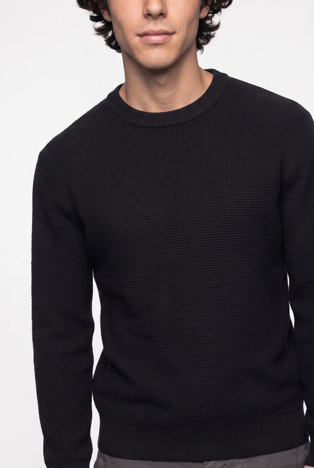 ONLY & SONS Rundhalspullover ONSMARIUS LS WAFFLE CREW REG OTL Baumwollmischung, regular fit – Bild 3 von 5