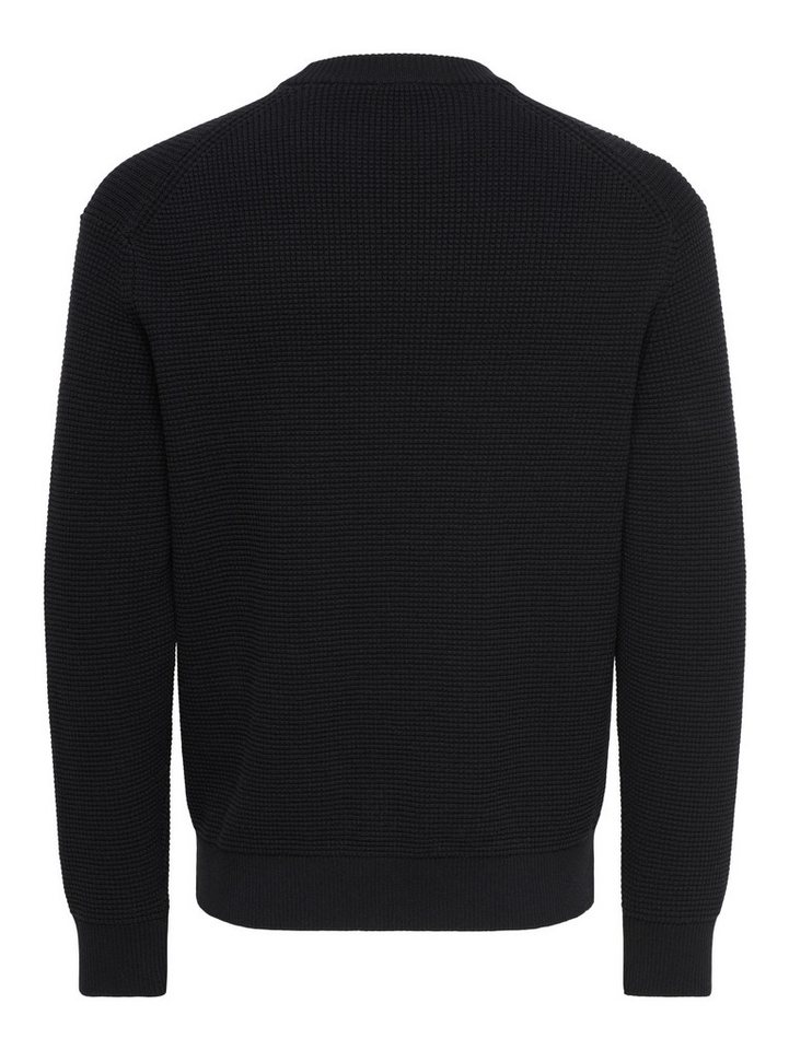 ONLY & SONS Rundhalspullover ONSMARIUS LS WAFFLE CREW REG OTL Baumwollmischung, regular fit – Bild 5 von 5