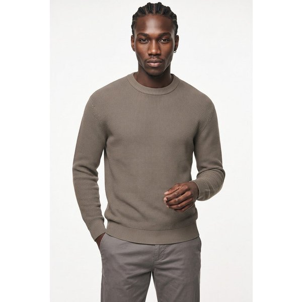 ONLY & SONS Rundhalspullover ONSMARIUS LS WAFFLE CREW REG OTL Baumwollmischung, regular fit