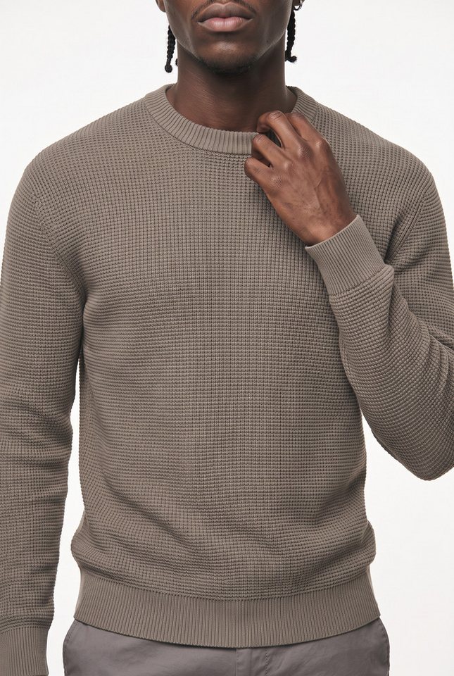 ONLY & SONS Rundhalspullover ONSMARIUS LS WAFFLE CREW REG OTL Baumwollmischung, regular fit – Bild 2 von 5