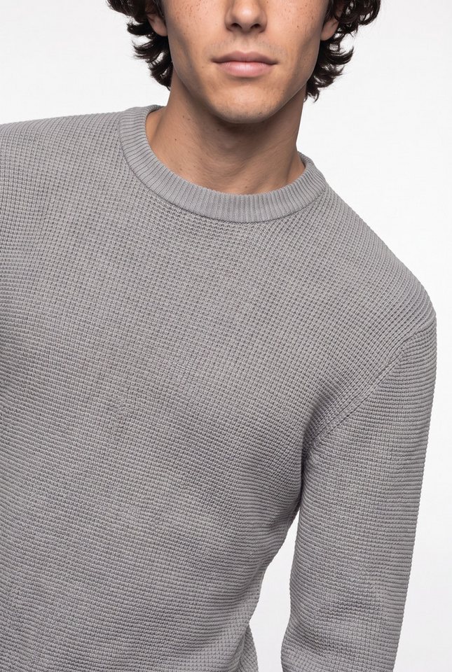 ONLY & SONS Rundhalspullover ONSMARIUS LS WAFFLE CREW REG OTL Baumwollmischung, regular fit – Bild 3 von 5