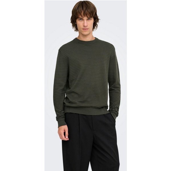 ONLY & SONS Rundhalspullover ONSSTORM LS CREW KNIT OTL Baumwolle, regular fit