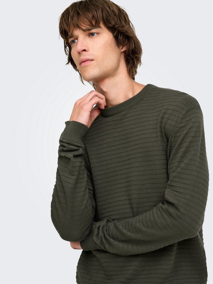 ONLY & SONS Rundhalspullover ONSSTORM LS CREW KNIT OTL Baumwolle, regular fit – Bild 3 von 5