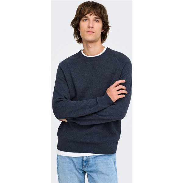 ONLY & SONS Rundhalspullover ONSVILLAS LS CREW KNIT OTL Baumwollmischung, regular fit