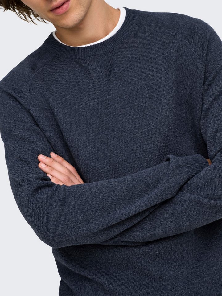 ONLY & SONS Rundhalspullover ONSVILLAS LS CREW KNIT OTL Baumwollmischung, regular fit – Bild 3 von 5