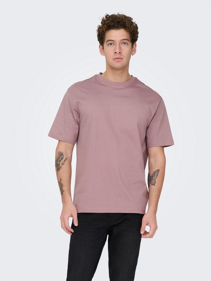 ONLY & SONS Rundhalsshirt ONSFRED RLX SS TEE Baumwolle, relaxed fit – Bild 3 von 5