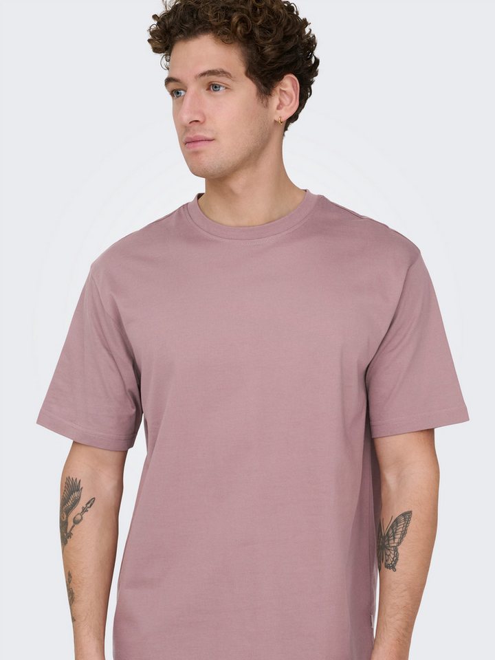 ONLY & SONS Rundhalsshirt ONSFRED RLX SS TEE Baumwolle, relaxed fit – Bild 4 von 5