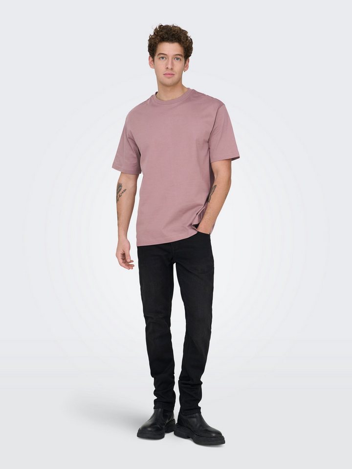 ONLY & SONS Rundhalsshirt ONSFRED RLX SS TEE Baumwolle, relaxed fit – Bild 5 von 5