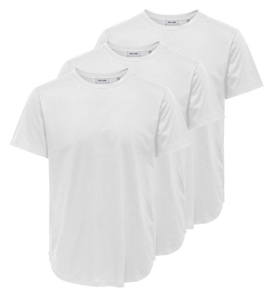 ONLY & SONS Rundhalsshirt ONSJEFF LONGY SS TEE 3-PACK OTL (Packung, 3-tlg) – Bild 3 von 5