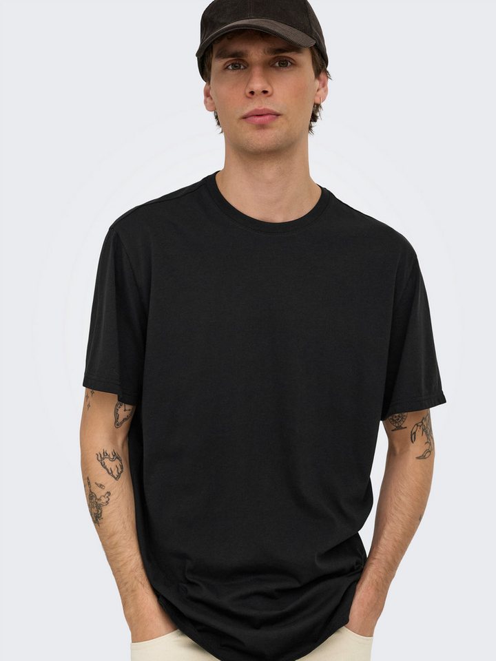 ONLY & SONS Rundhalsshirt ONSJEFF LONGY SS TEE 5-PACK OTL (Packung, 5-tlg) – Bild 4 von 5