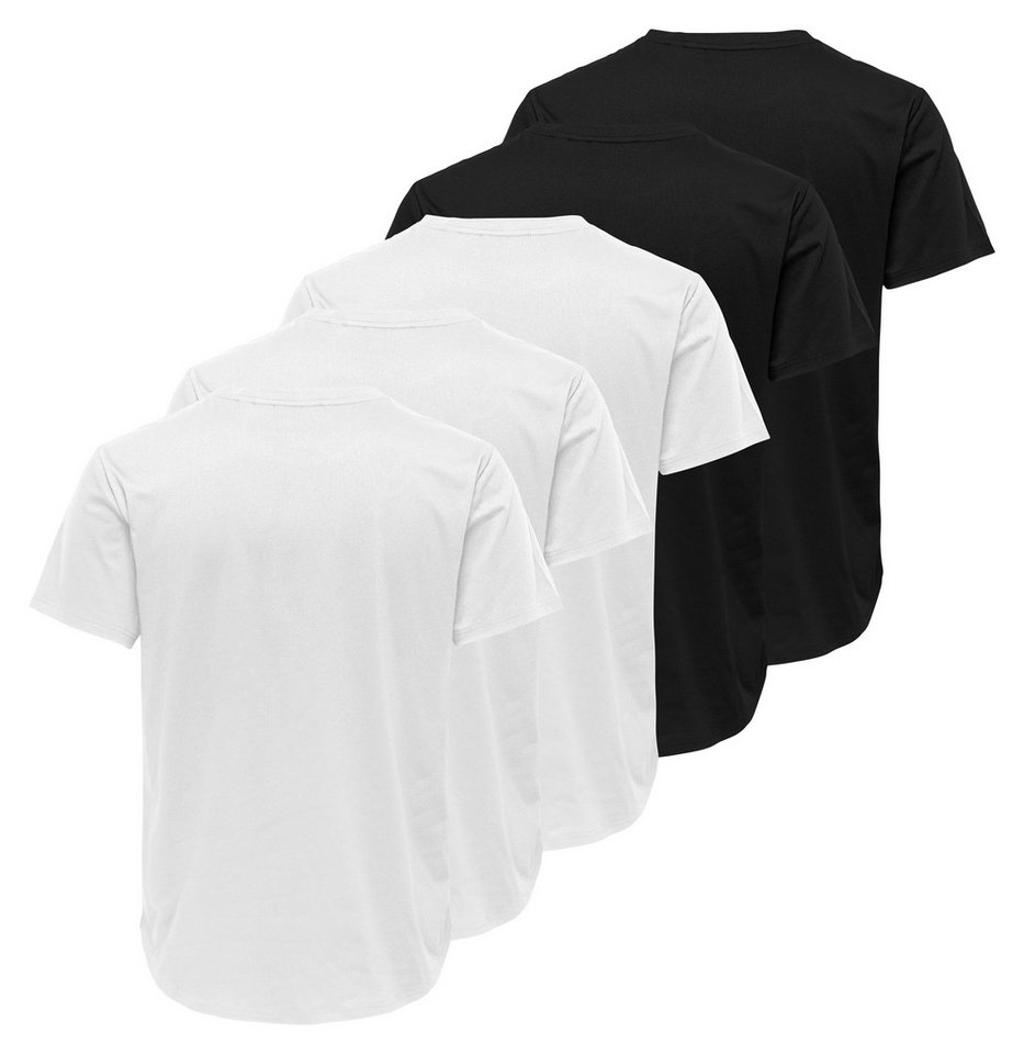 ONLY & SONS Rundhalsshirt ONSJEFF LONGY SS TEE 5-PACK OTL (Packung, 5-tlg) – Bild 3 von 3