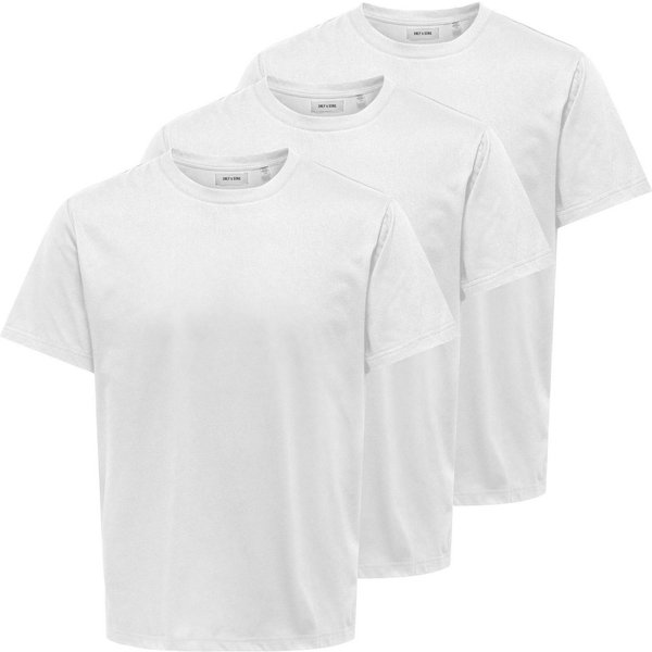 ONLY & SONS Rundhalsshirt ONSJEFF REG SS TEE 3-PACK OTL (Packung, 3-tlg)