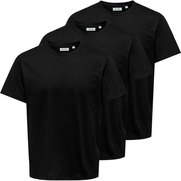ONLY & SONS Rundhalsshirt ONSJEFF REG SS TEE 3-PACK OTL (Packung, 3-tlg)