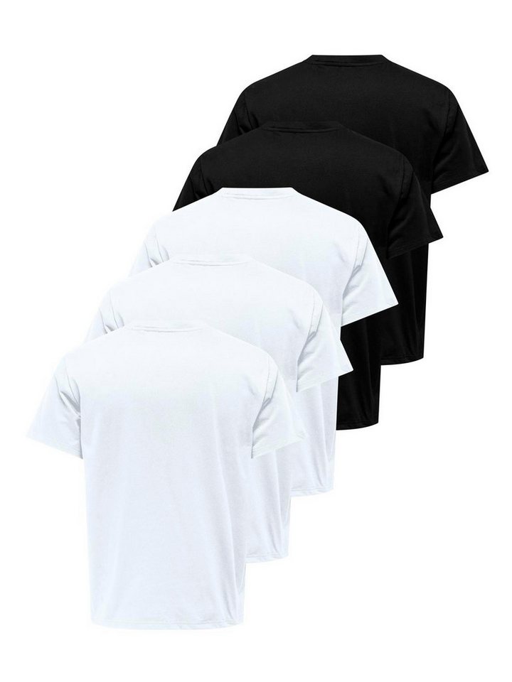 ONLY & SONS Rundhalsshirt ONSJEFF REG SS TEE 5-PACK OTL (Packung, 5-tlg) – Bild 3 von 3