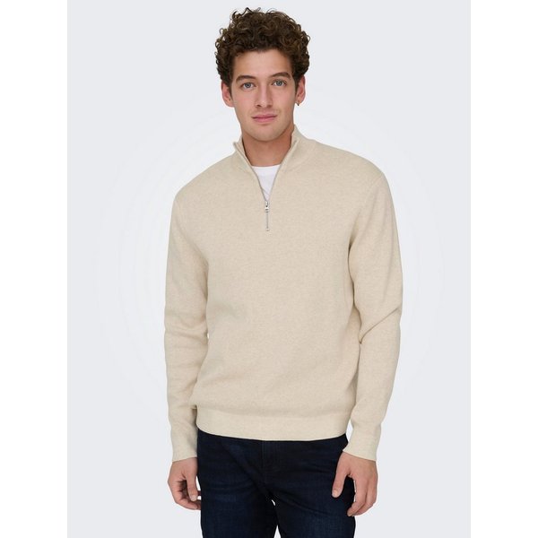 ONLY & SONS Troyer ONSTING LIFE REG HALF ZIP KNIT NOOS Baumwolle, regular fit