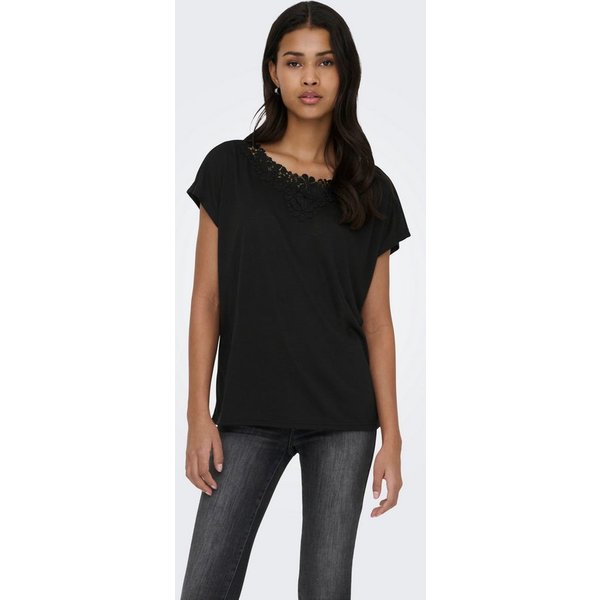 ONLY Spitzenshirt ONLWINNIE S/S TOP CS JRS Polyester, regular fit