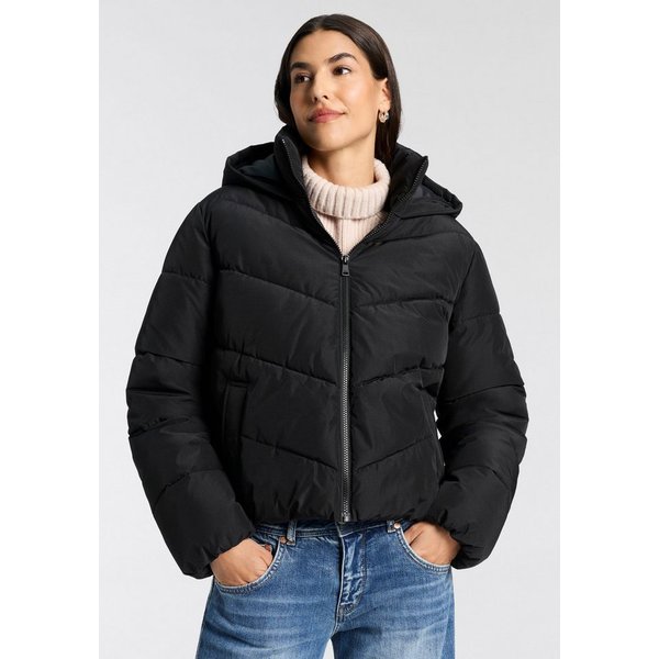 ONLY Steppjacke ONLCLARISA PUFFER HOOD JACKET CS OTW Kunstfaser, Steppware, Kapuze, elastische Bündchen