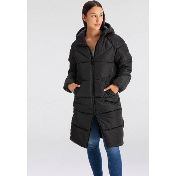 ONLY Steppmantel ONLAMAND – Langer Puffercoat mit 2-Wege-Reißverschluss lässig geschnitten, modisch, Steppware, Materialmix, hochschließend