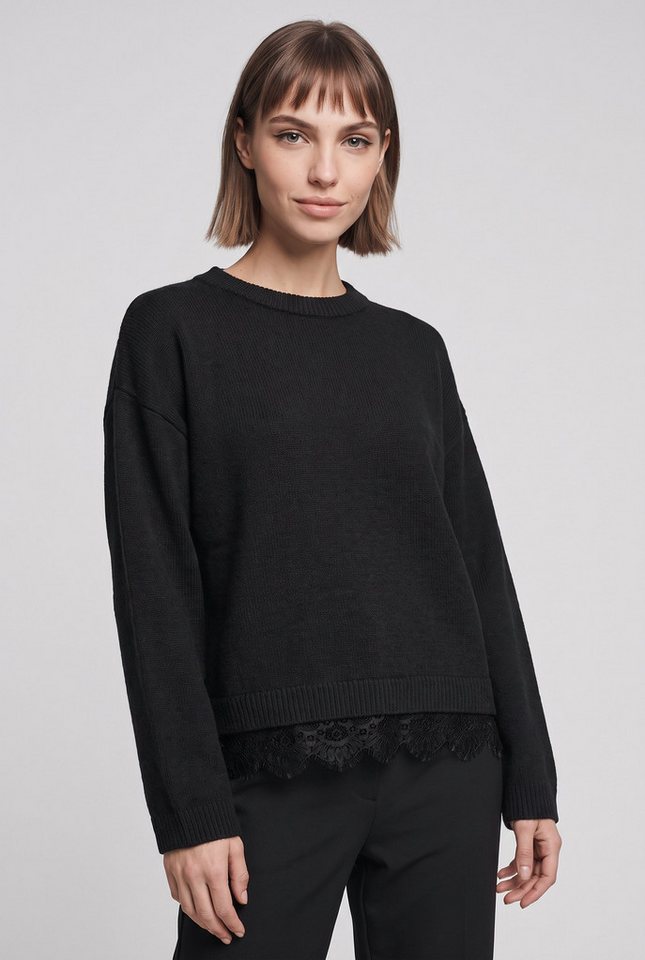 ONLY Strickpullover ONLALIVIA LS LACE O-NECK CS KNT Materialmix, regular fit – Bild 4 von 5