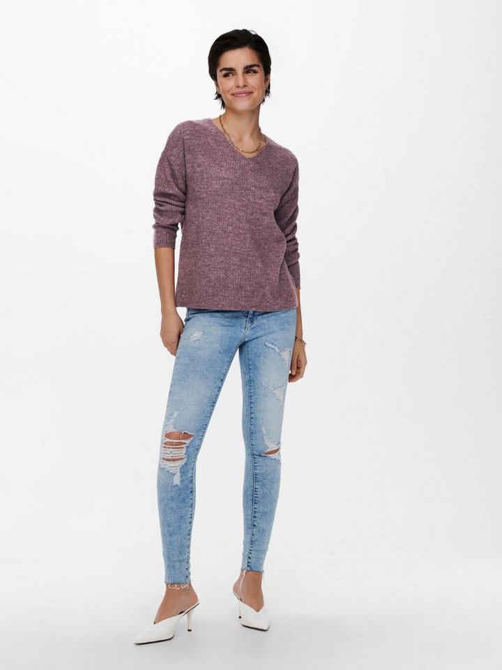 ONLY Strickpullover ONLCAMILLA V-NECK L/S PULLOVER KNT NOOS Materialmix, regular fit – Bild 3 von 5